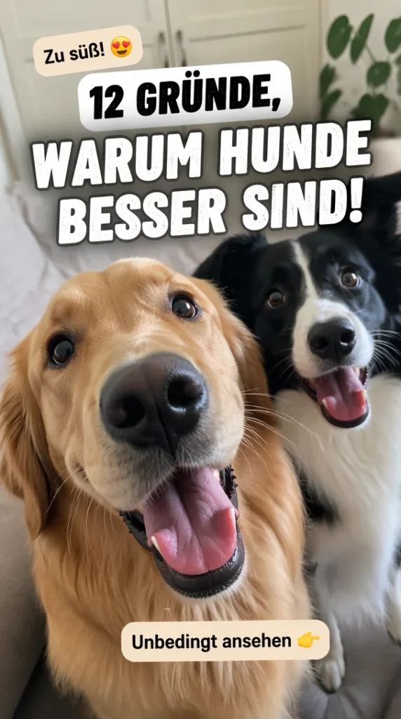 Grafik mit 12 Gründen, warum Hunde besser sind als Katzen