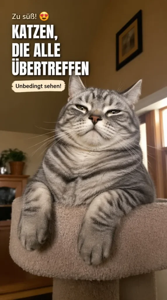 Eine stolze Katze, die zeigt, dass sie besser ist als alle anderen.