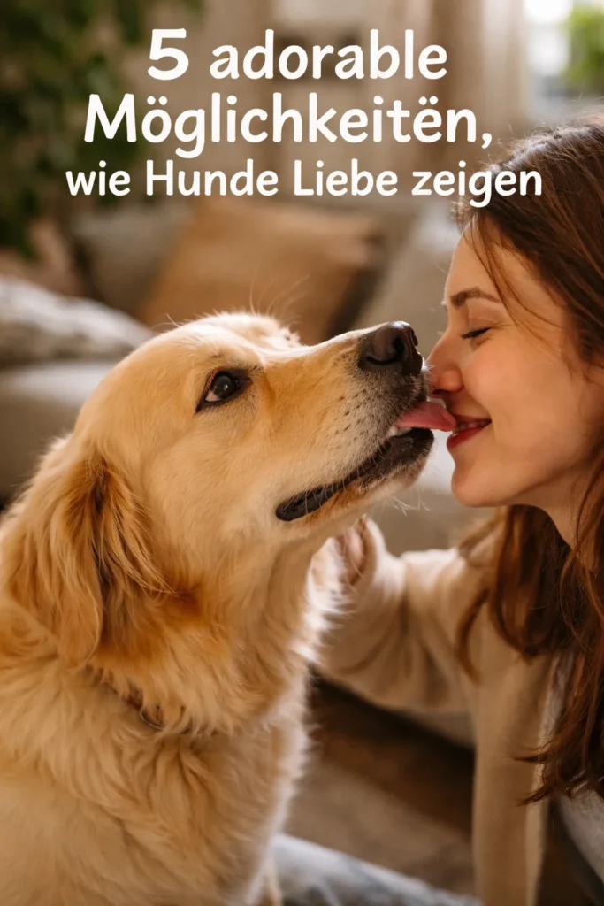 Hunde zeigen Liebe durch Kuscheln, Spielen und freundliche Gesten.