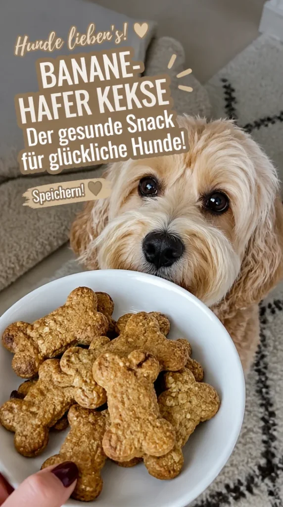 Leckere Banana Hafer Kekse für Hunde in einer Schüssel