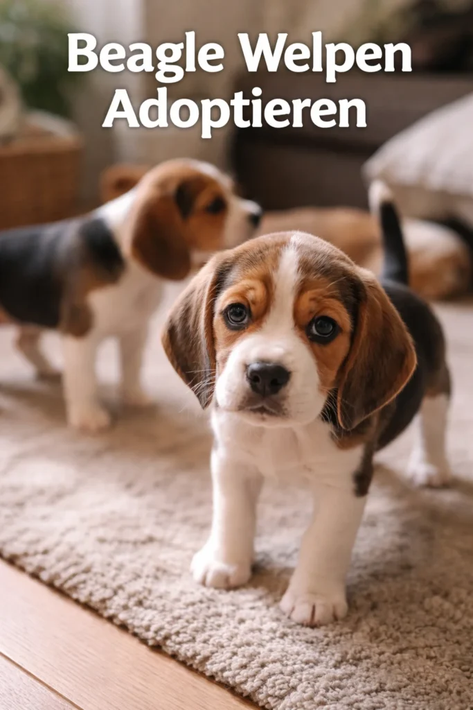 Süße Beagle Welpen warten auf ein liebevolles Zuhause zur Adoption.