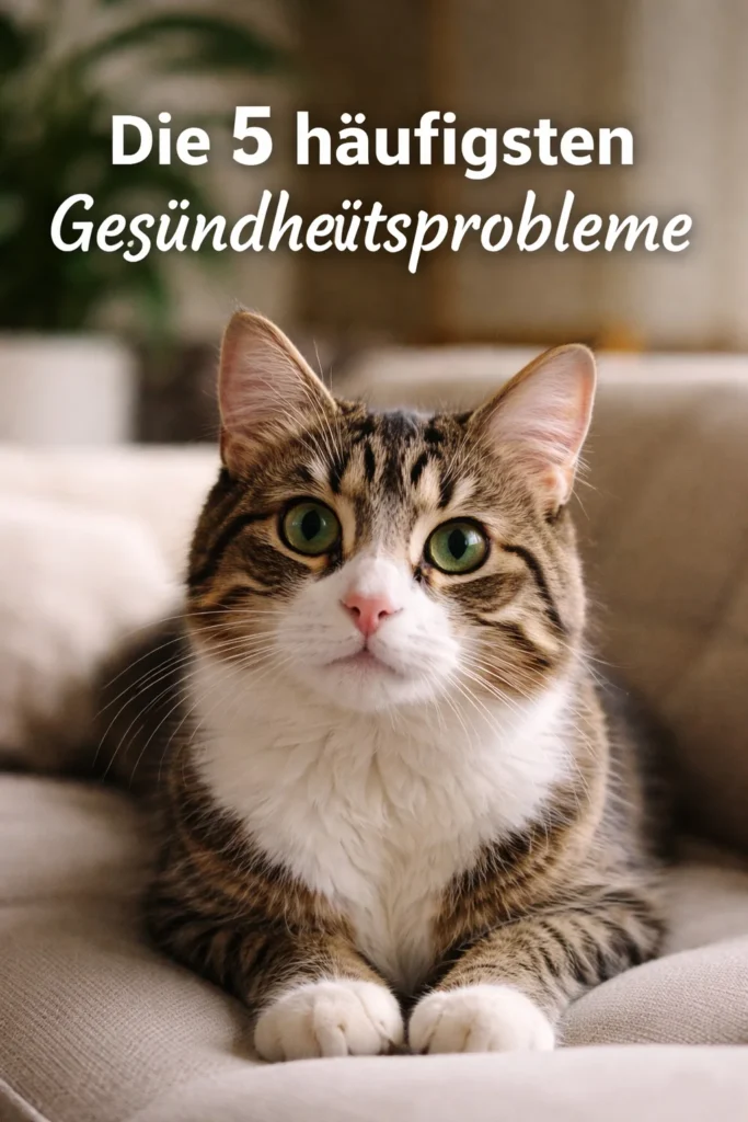 Diagramm zu den 5 häufigsten Gesundheitsproblemen für Haustiere.