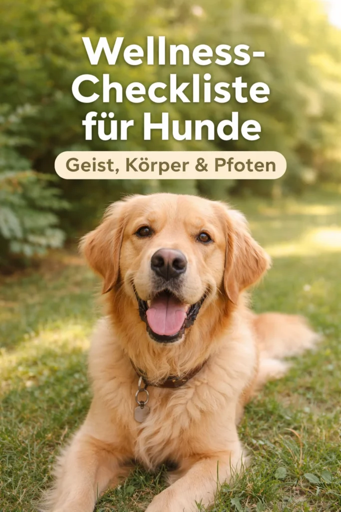 Wellness-Checkliste für Hunde für Geist, Körper und Pfoten.