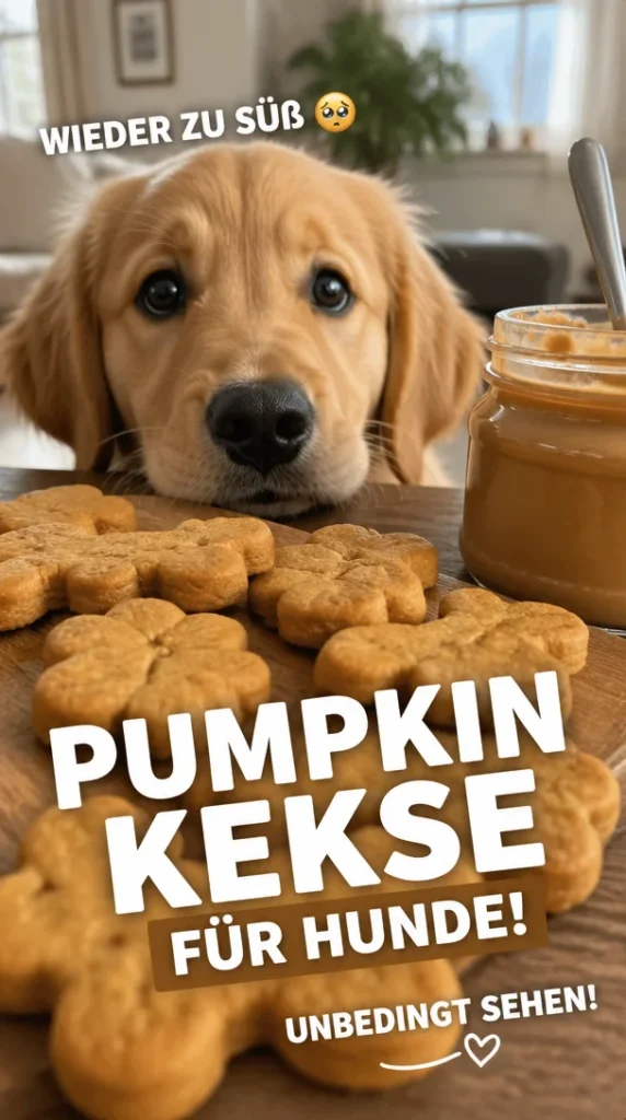 Leckere Erdnussbutter-Pumpkin-Kekse für Hunde auf einem Teller