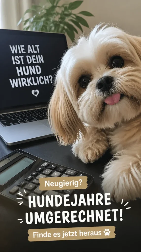 Visualisierung der Umrechnung von Hundejahren in Menschenjahre für Hundehalter