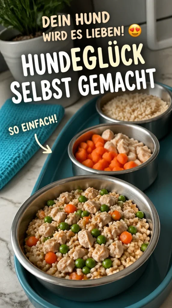 Rezept für selbstgemachtes Hundefutter mit Huhn für gesunde Hundeernährung
