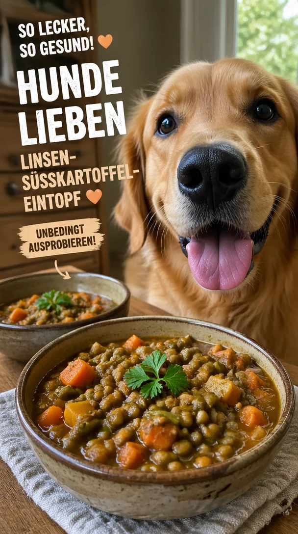 Vegan Linsen-Süßkartoffel-Eintopf für Hunde