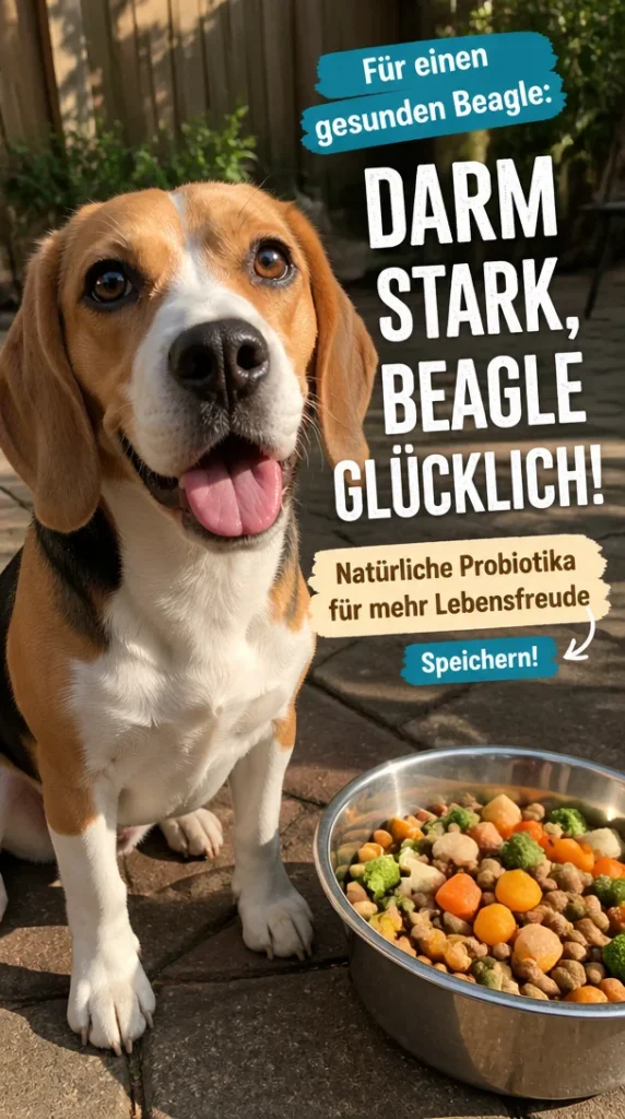 Beagle mit Probiotika zur Stärkung der Hundegesundheit