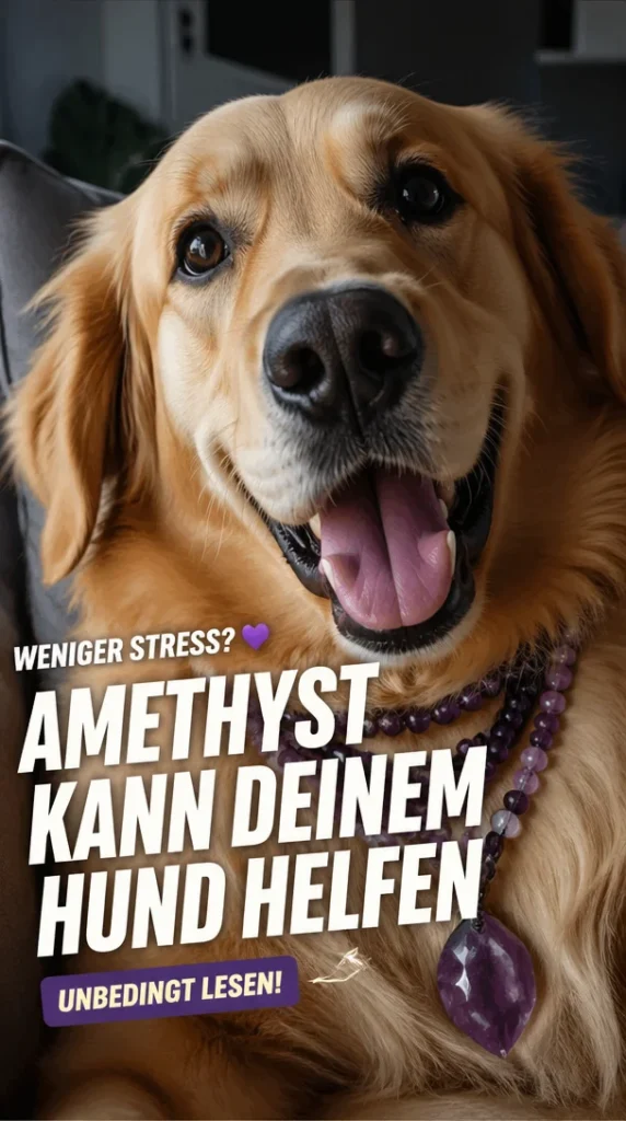 Hund mit Amethyst zur Förderung der Gesundheit und Vitalität