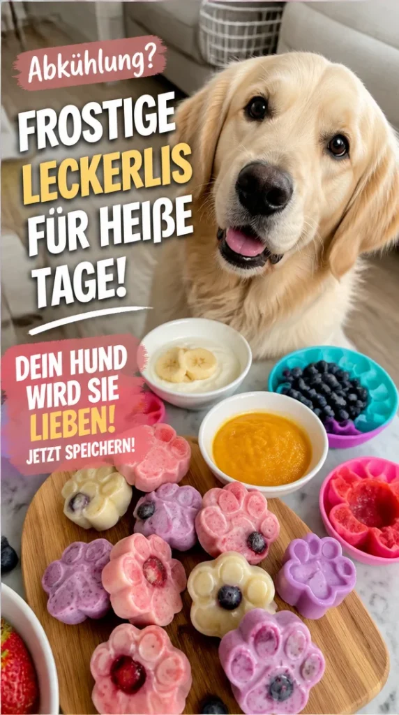 Gefrorene Hundeleckerlis als erfrischende Belohnung für Hunde an heißen Tagen
