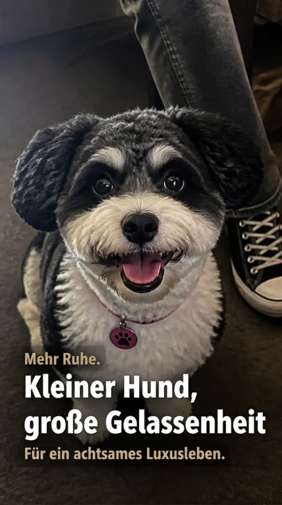 Ruhige Kleinhunde, die Gelassenheit im achtsamen Luxusleben fördern.