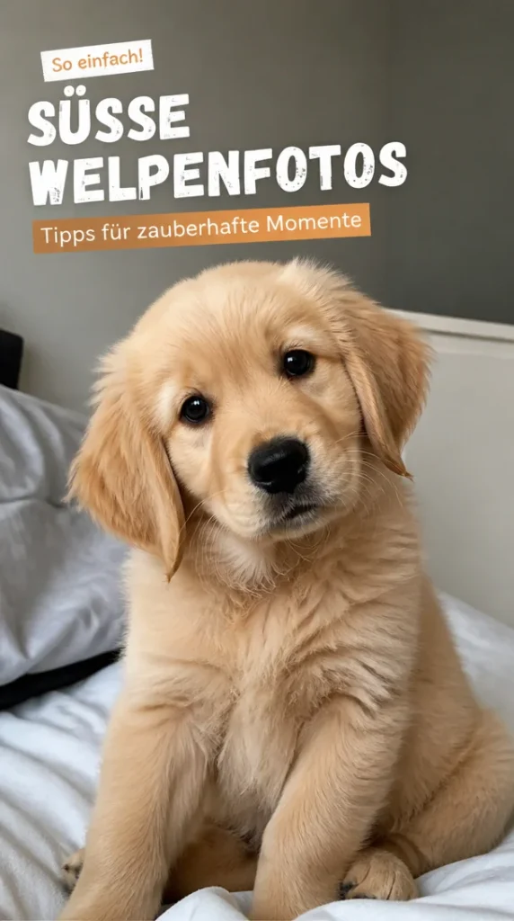 Süßes Welpenfoto für Instagram mit Tipps zum Fotografieren von Welpen