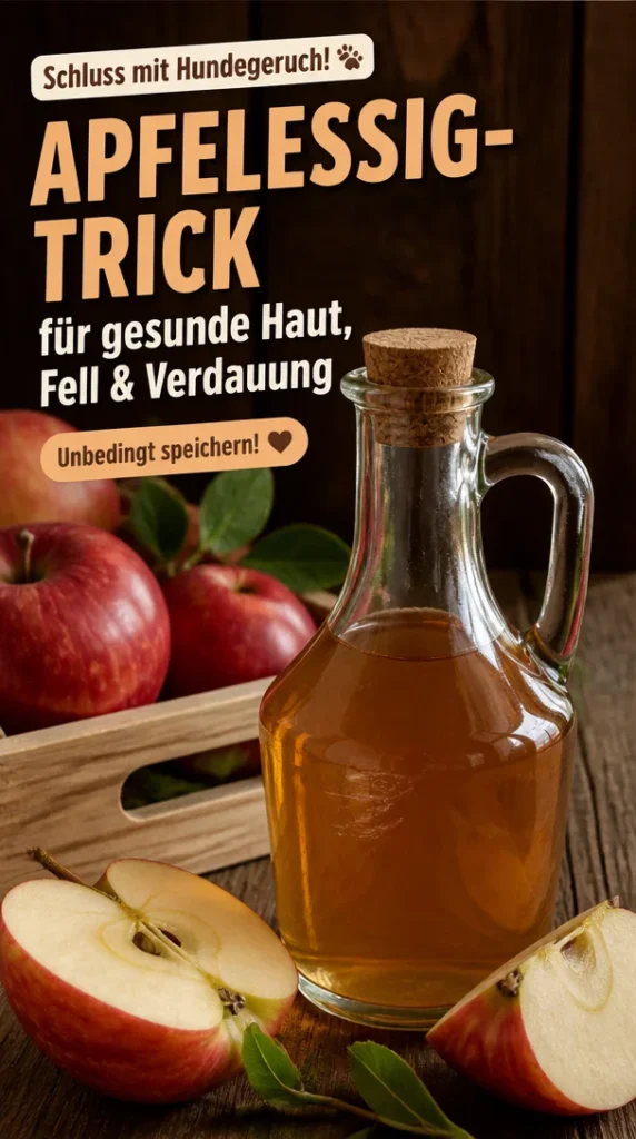 Hund verwendet den ACV-Trick für bessere Verdauung und Fellpflege