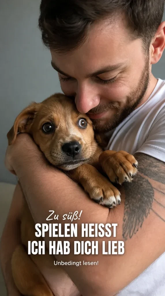 Hund zeigt Liebe durch süße Spielgewohnheiten