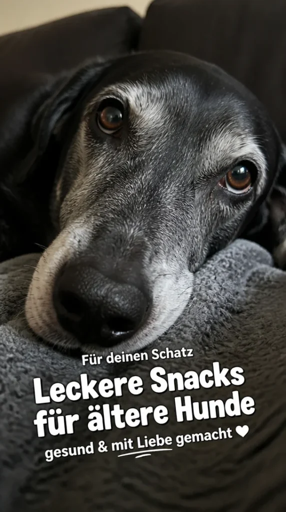 Gesunde Leckerlis für ältere Hunde in einer appetitlichen Verpackung.