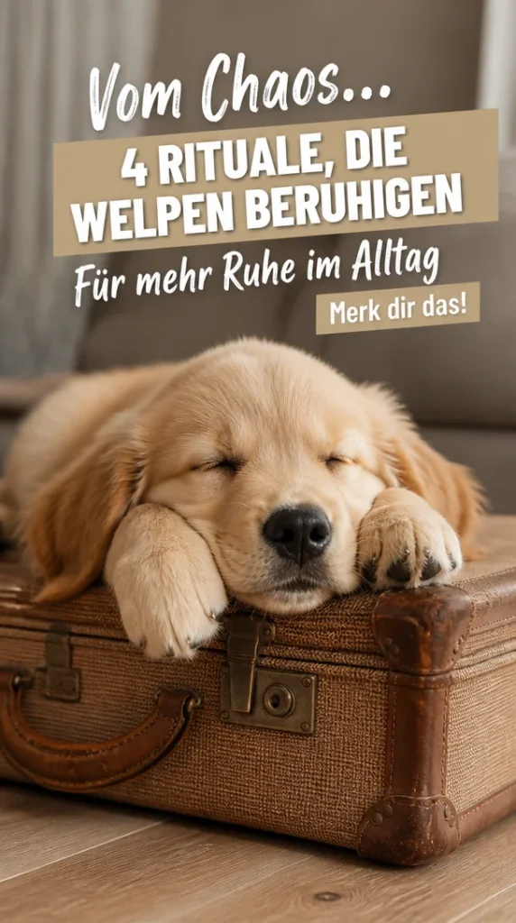 Welpen beruhigen mit Sinnesritualen und Gummi-Spielzeugen.